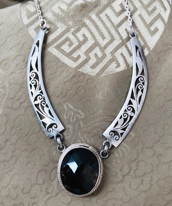 Beautiful smoky quartz and silver necklaces