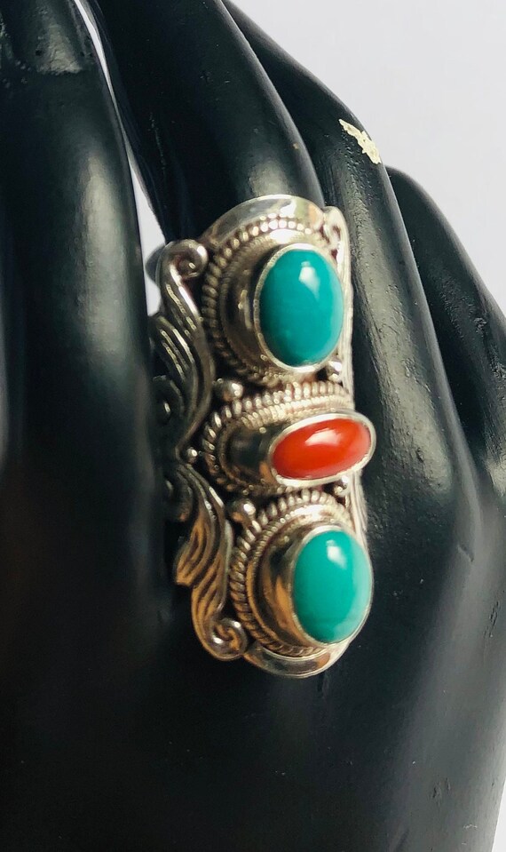 Tibetan traditional saddle handmade silver Ring - image 6