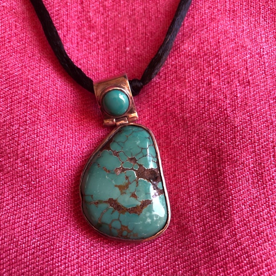 Old Tibetan turquoise pendant - image 1