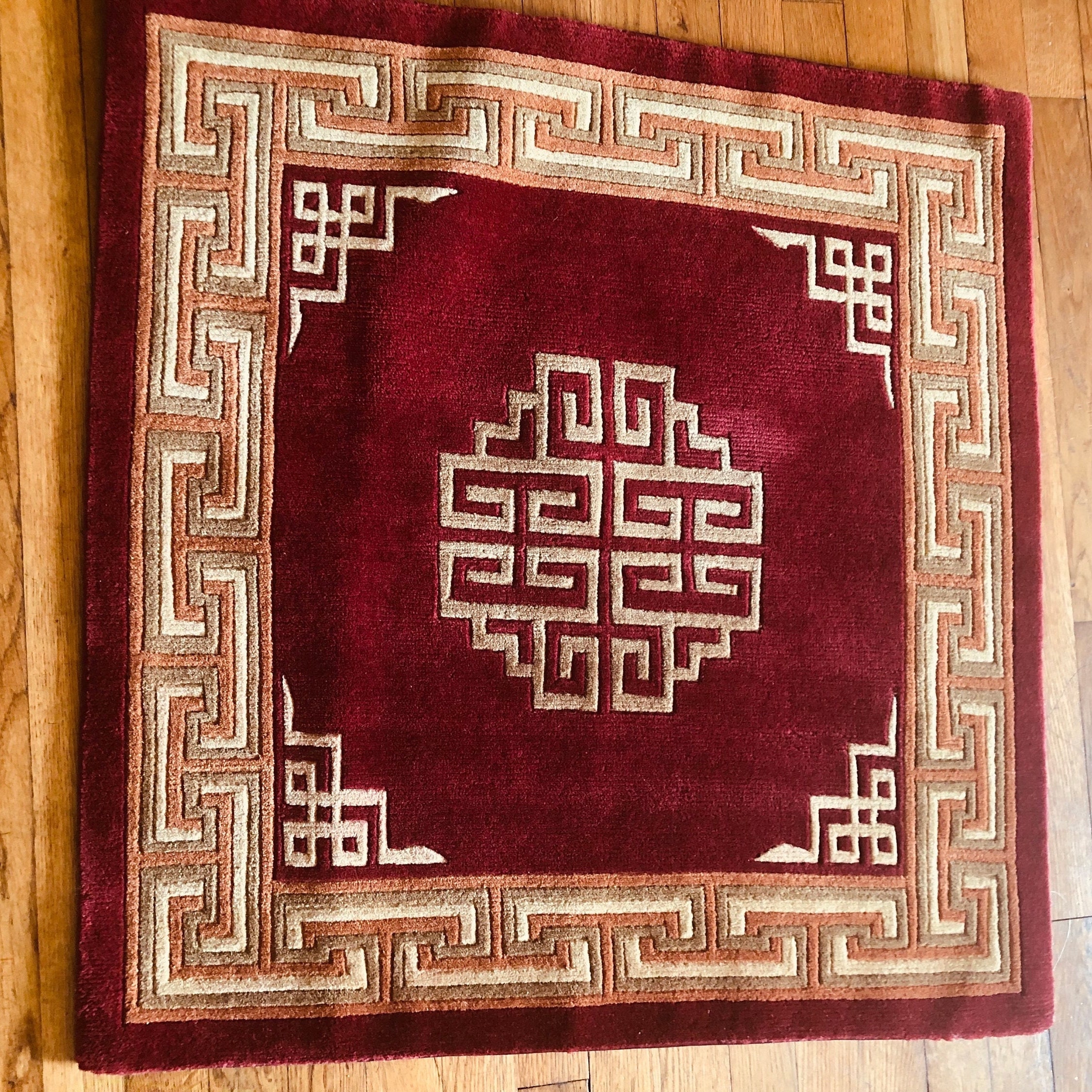 100 Knots Hand Knotted Vegetable Color Tibetan Meditation Rug - Etsy