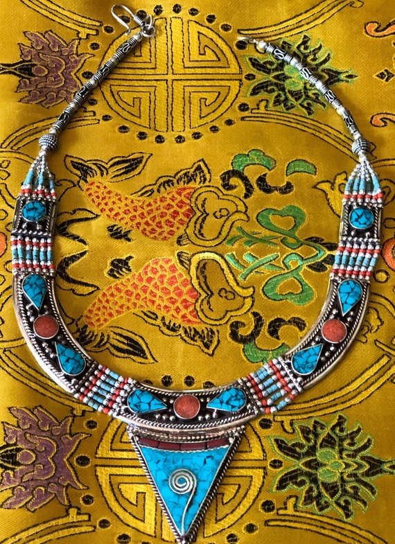 Stunning Tibetan inlaid Necklace. - image 2