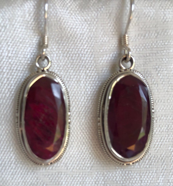 Ruby and silver earrings - image 8