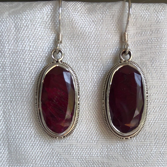 Ruby and silver earrings - image 3