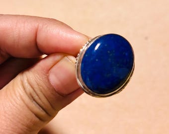 Handmade natural Lapis Lazuli .925 Silver Rings