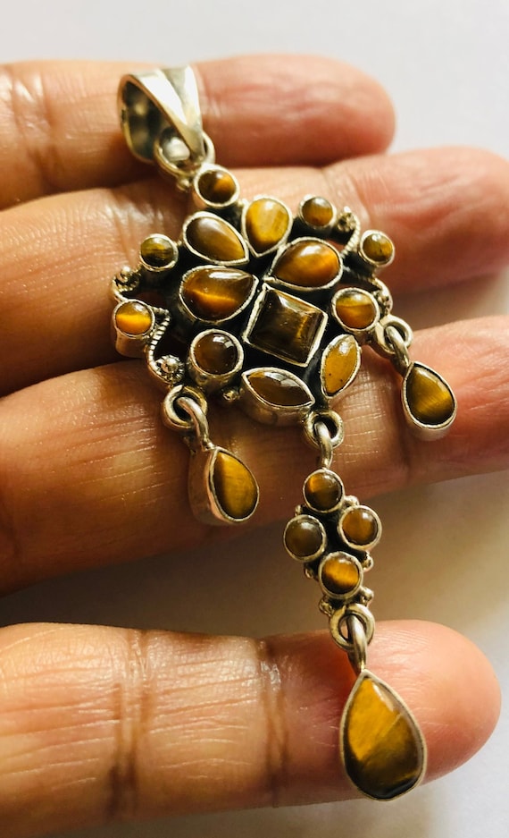 Stunning 21 pieces of  tiger eye and handmade sil… - image 5