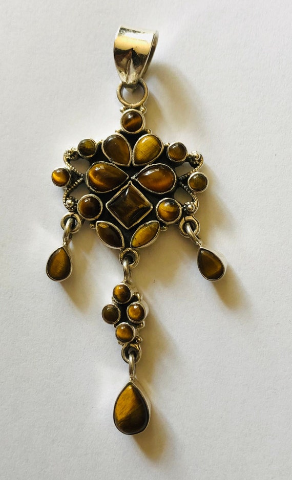 Stunning 21 pieces of  tiger eye and handmade sil… - image 2