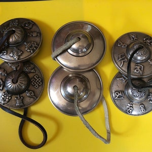 Handmade Tibetan Tingshas, meditations, healing, concentration, massage sound therapy
