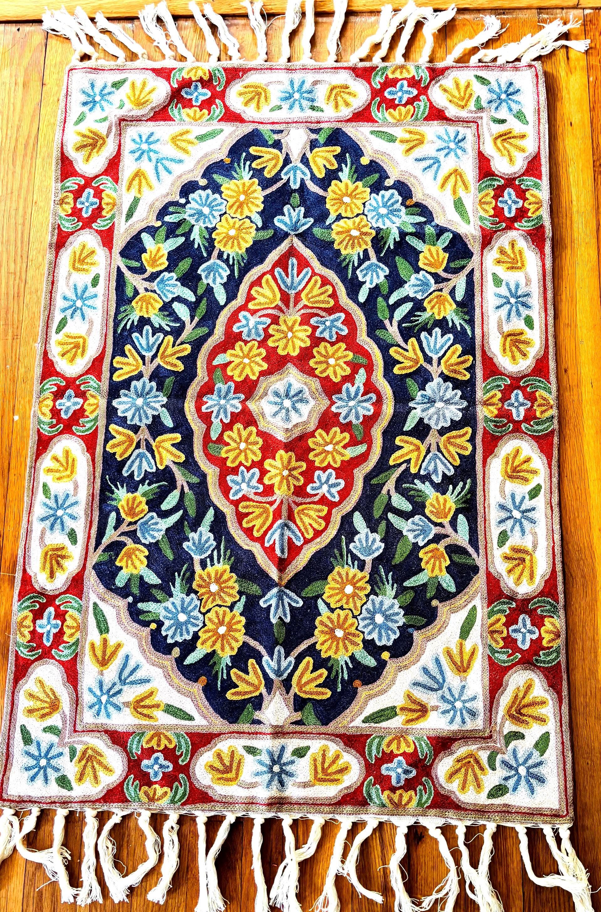 Embroidered Silk Wall Tapestry: Nepali Handmade Art, Color