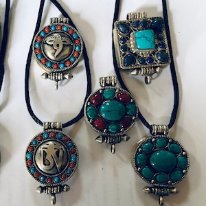 Traditional Tibetan Amulet box. Jewelry box, ambulate storage, and handmade.