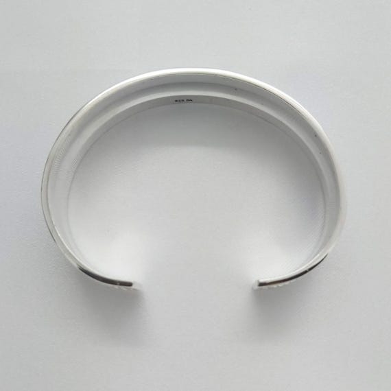 Solid 925 Sterling Silver Boho Design Cuff Bangle… - image 2