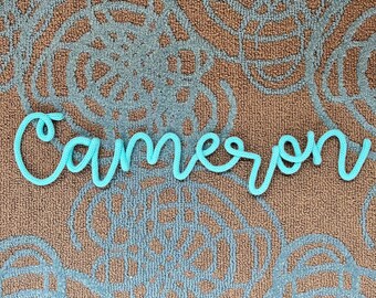 Custom wire name, knit wire word, custom name sign, playroom decorations, wedding name sign, custom wall hanging, baby nursery sign , I-cord