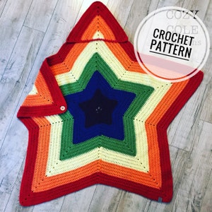PATTERN Crochet Hooded Star Babywearing Blanket, DIGITAL DOWNLOAD, Crochet Blanket Pattern, Baby Wearing Blanket Pattern, Hand Made Handmade image 1