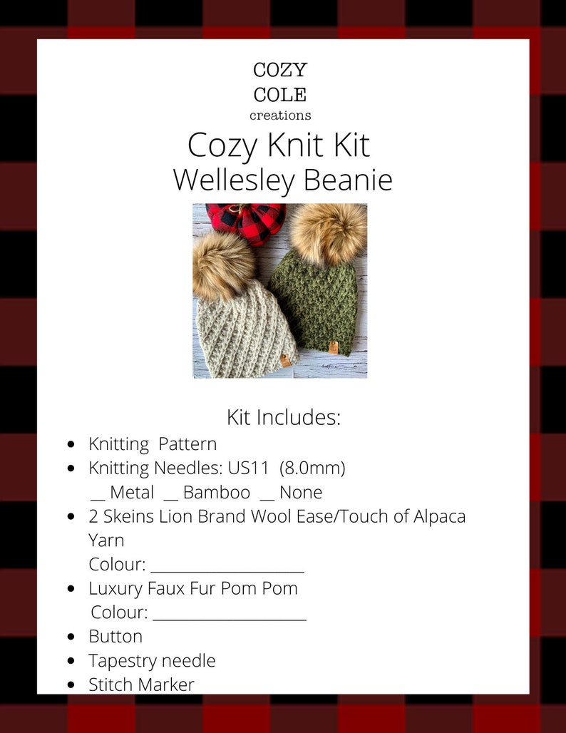 Cozy Knit Kit, Wellesley Beanie, knitted hat kit, DIY knit kit, knitting kit beanie, knitting kit with yarn, knitting kit hat woman, diy hat image 7