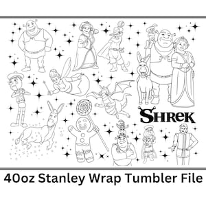 Shrek 40oz  Tumbler Wrap PNG DIGITAL FILE