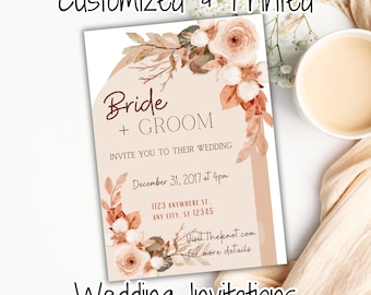 Customized & Printed Wedding Invitations with Envelopes and FREE Shipping!