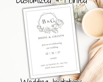 Customized & Printed Wedding Invitations with Envelopes and FREE Shipping!