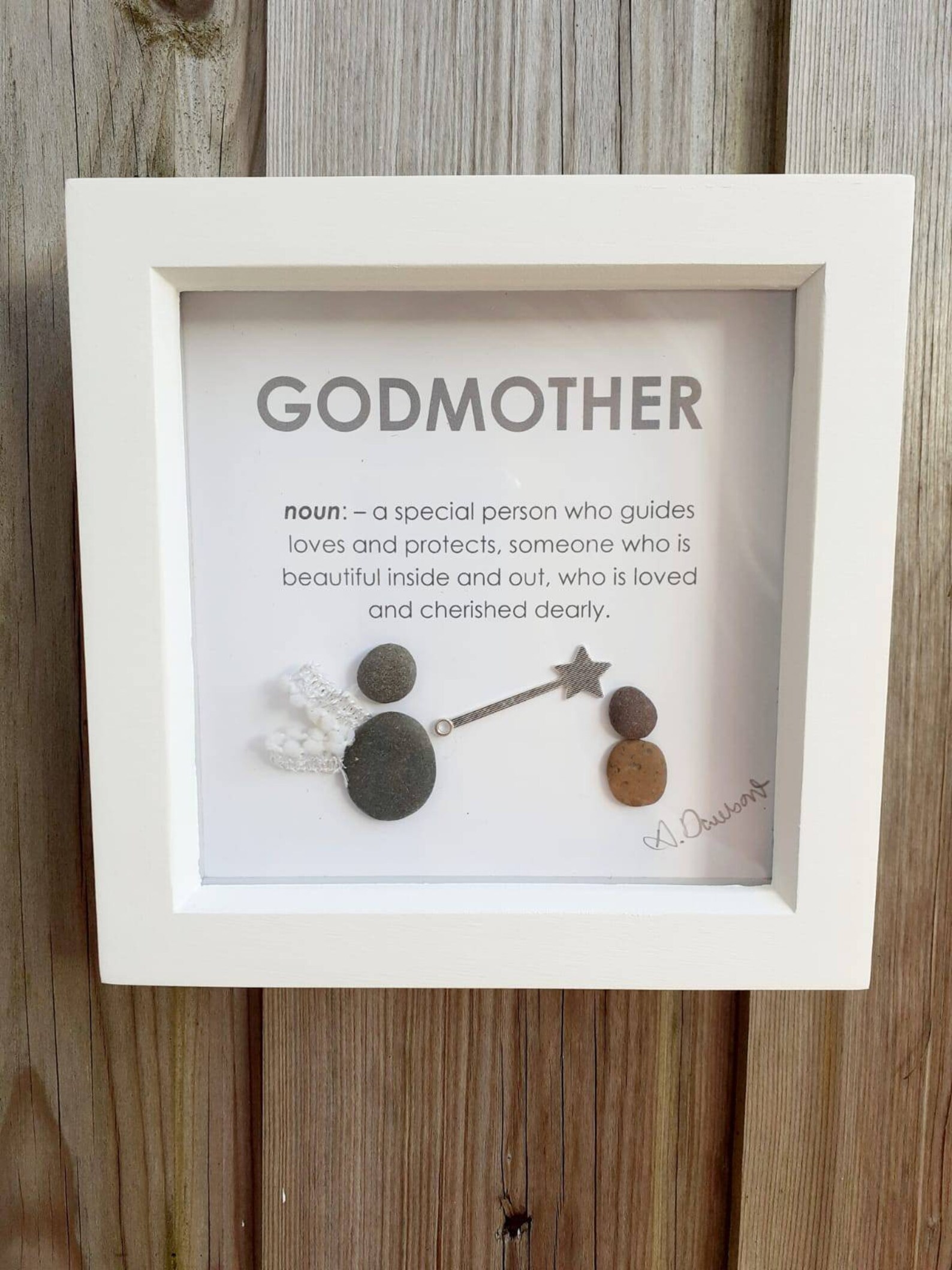 Godmother Pebble Art Frame /godmother Gift / Godmother Etsy Ireland