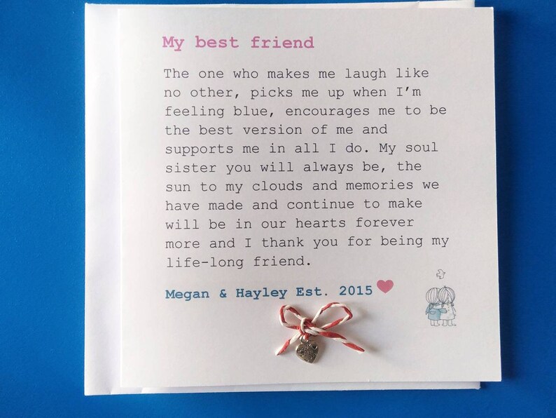 Custom Best Friend Birthday Card definition Of Best Friend Etsy