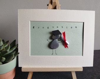 Graduation pebble art frame