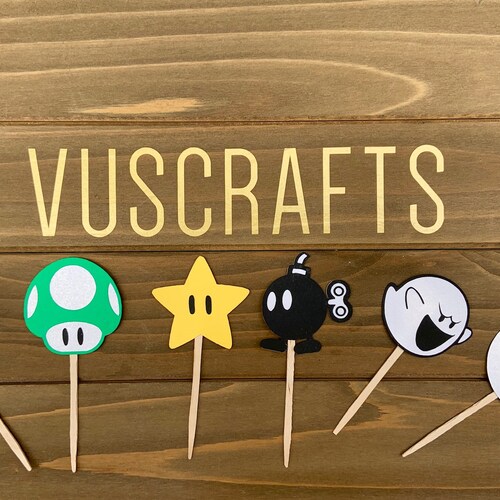 Super Mario Cupcake Toppers Party Decor Decoration Etsy
