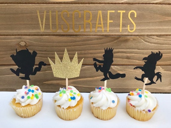 12 Pcs Where The Wild Things Cupcake Topper Inspired Where Etsy