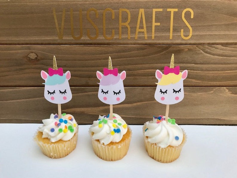 12 Unicorn Cupcake Topper Unicorn Party Custom Unicorn Cake Etsy