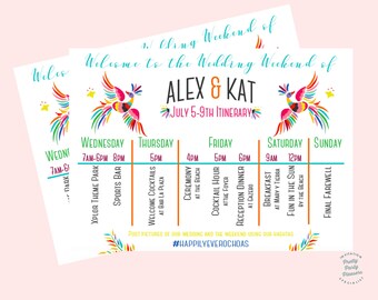Beach Wedding Itinerary Etsy