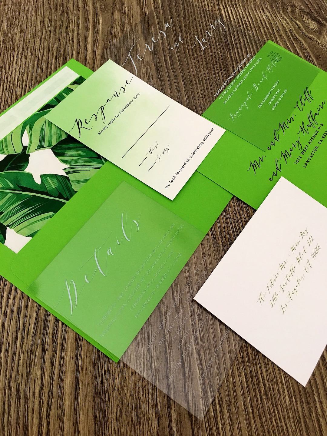 Clear Wedding Invitation. Vinyl Invitation. 5x7. Etsy