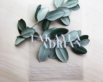 Clear Wedding Invitation. Vinyl Invitation. 5x7. Transparnet Invitations