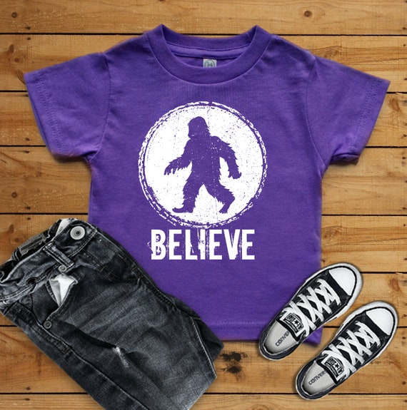Cute Bigfoot Believe Design Drawing Short Sleeve Kids T Shirt Etsy