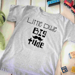Little Dude Big Tude, Little Dude Shirt, Birthday Gift, Toddler shirt, Boy Attidude, Dads Little Dude, Short Sleeve Kids t-shirt
