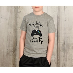 Birthday Boy Level Up T-Shirt / Youth Gamer Shirt / Gamer Birthday Party / Birthday Party Shirt / Birthday Party / Video Gamer Youth T-Shirt