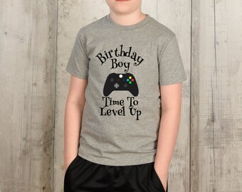 Birthday Boy Level Up T-Shirt / Youth Gamer Shirt / Gamer Birthday Party / Birthday Party Shirt / Birthday Party / Video Gamer Youth T-Shirt