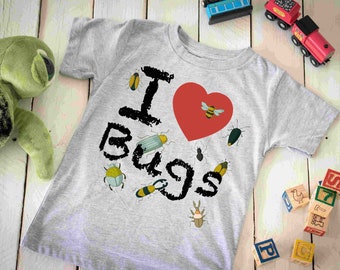 Ich liebe Bugs / ich liebe Bugs Shirt / Bugs Jugend Shirt / Geburtstagsgeschenk / Bee Youth Shirt / Jugend Kurzarm T-Shirt / Bug Catcher Shirt / Junge '