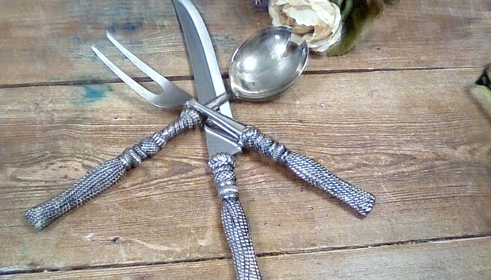 Vintage Carving Set by Silea Heavy Knife Fork and Serving Etsy