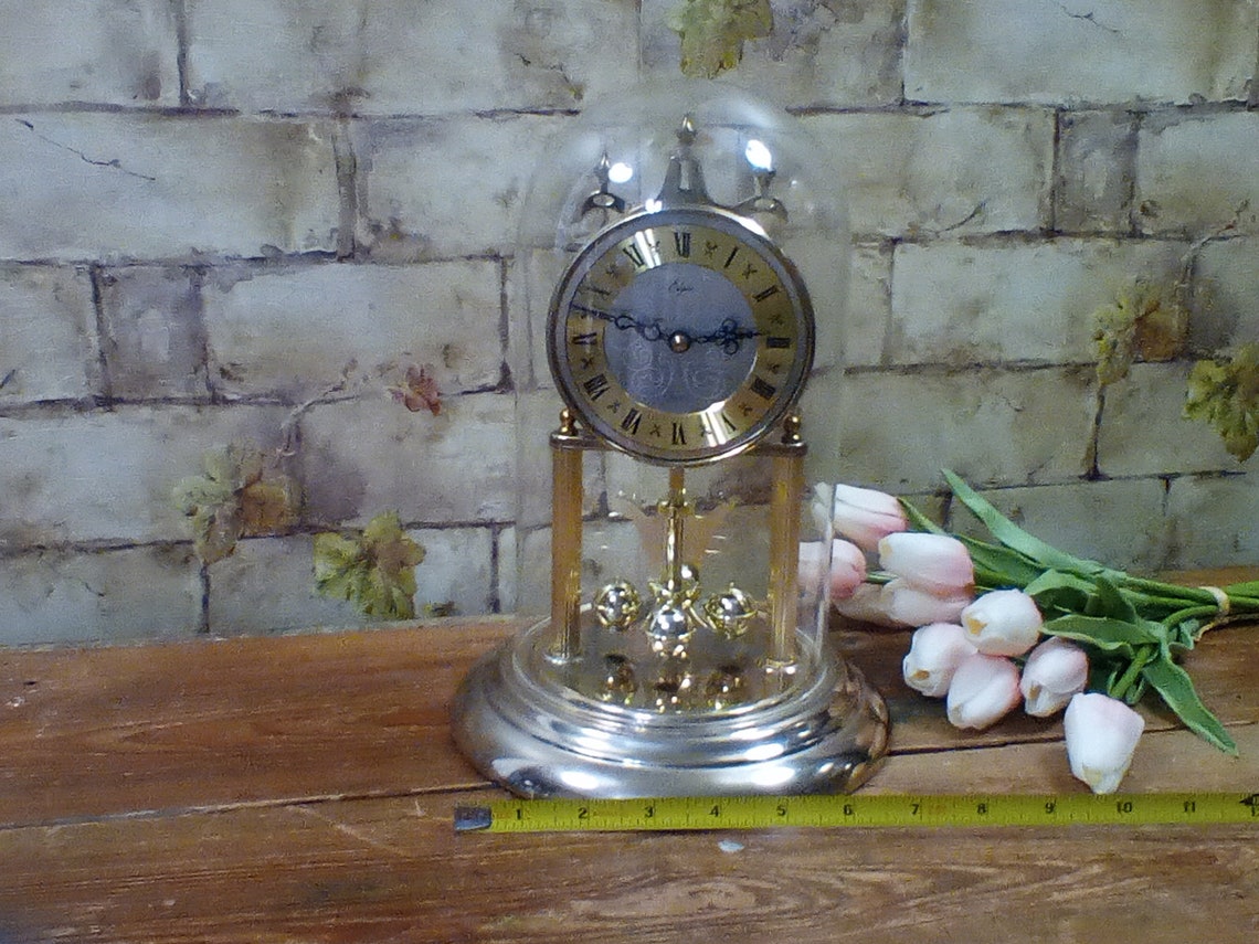Vintage Anniversary Clock Chimes on the Hour Elgin Mantel Etsy