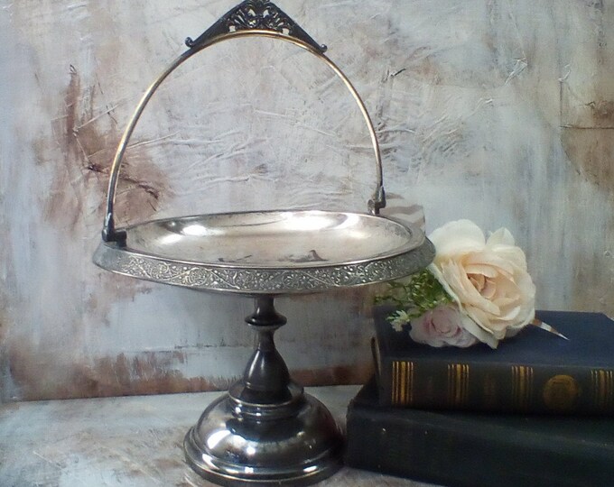 Antique Silver Plate Brides Basket, Middletown Plate 19th Century Bride