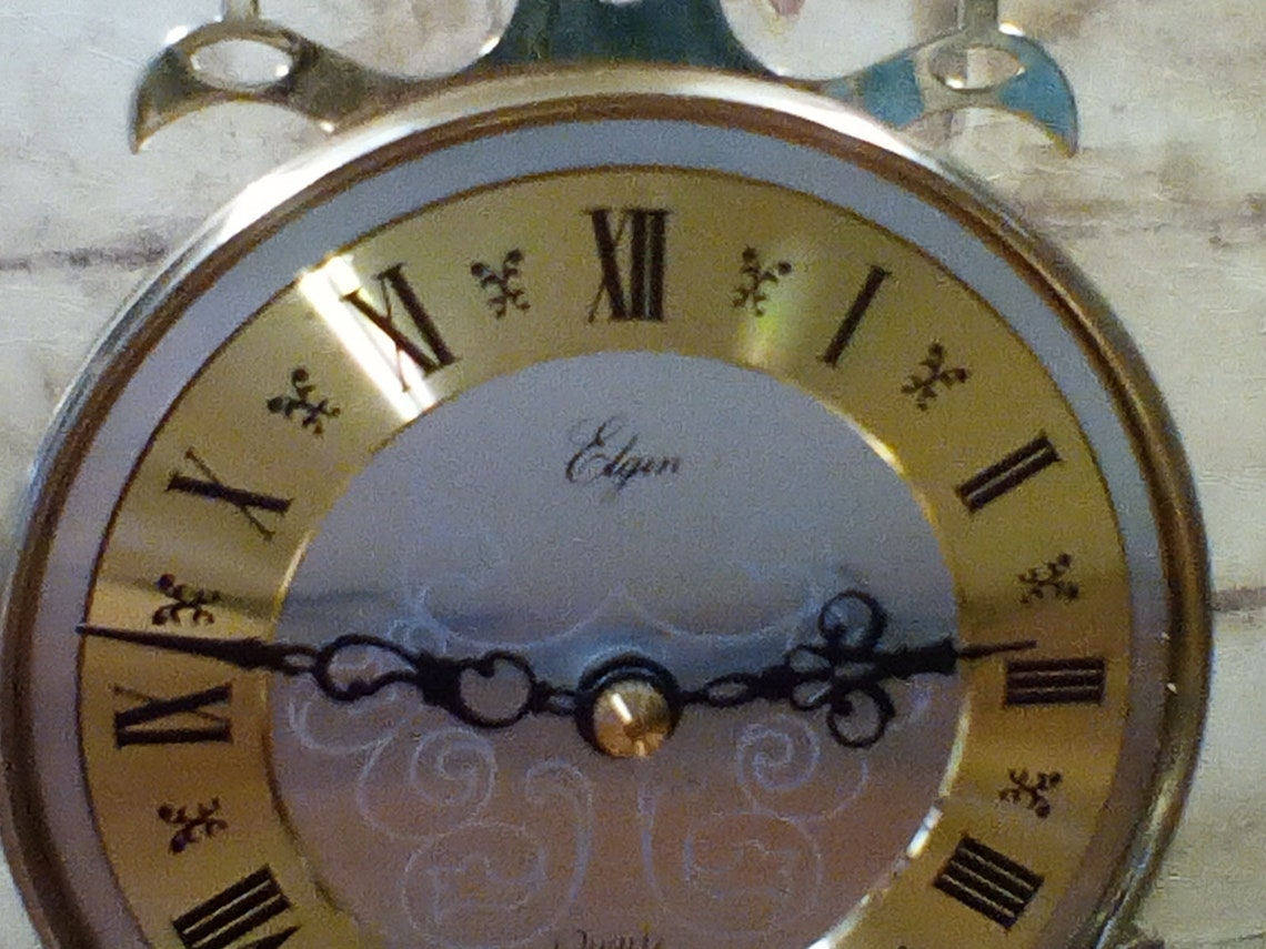 Vintage Anniversary Clock Chimes on the Hour Elgin Mantel Etsy