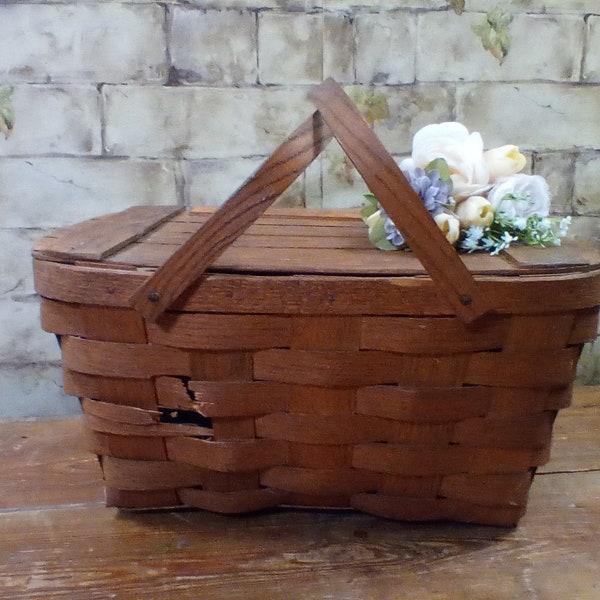 Picnic Basket With Lid Etsy