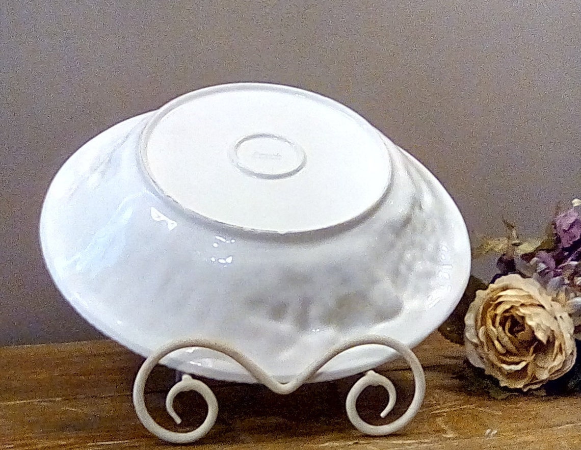 Vintage White Pasta Bowl Made in Portugal 13 1/4 Across Etsy