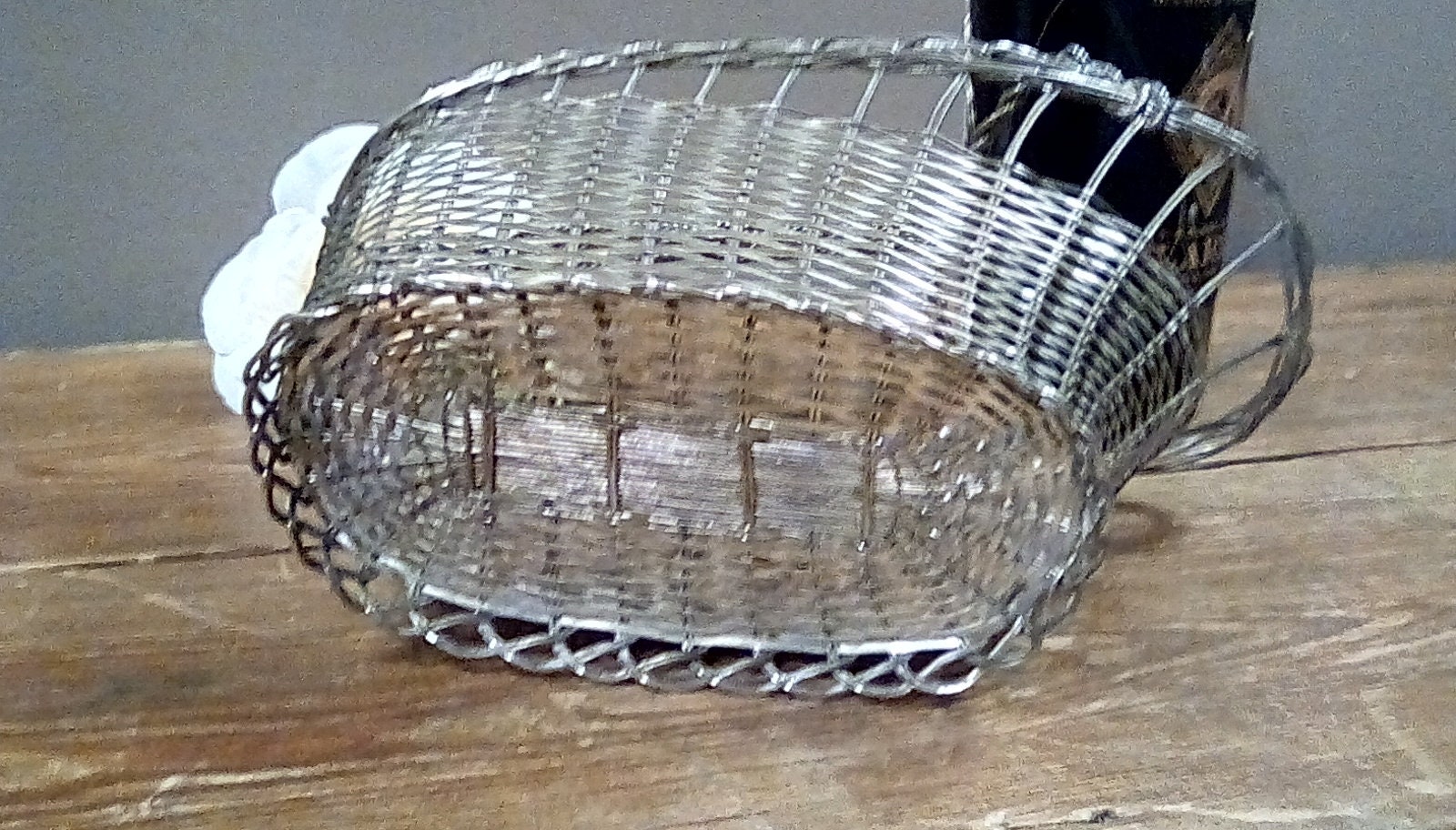 Vintage Silver Plate Wire Wine Bottle Basket Wine Caddy Etsy