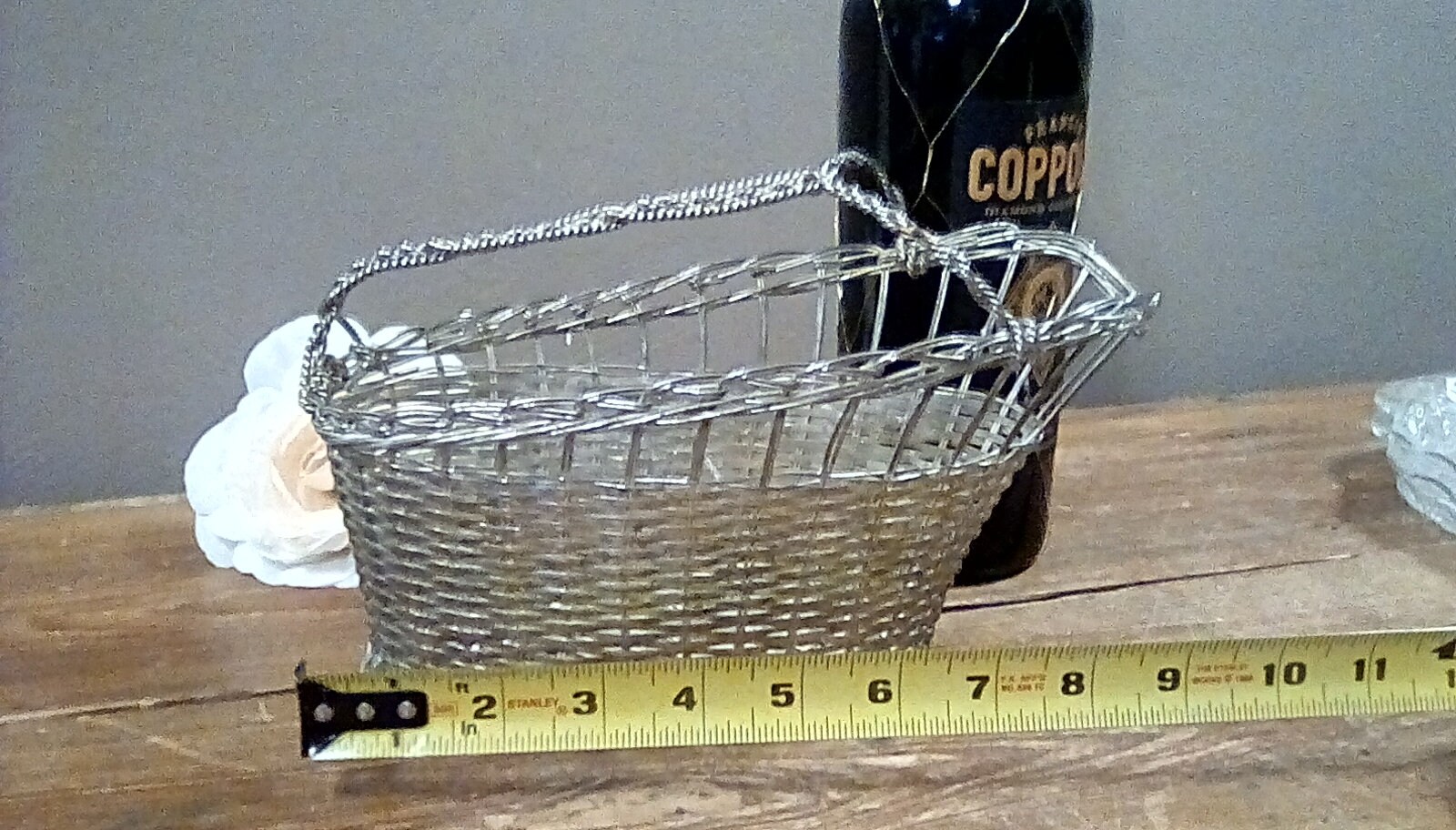 Vintage Silver Plate Wire Wine Bottle Basket Wine Caddy Etsy