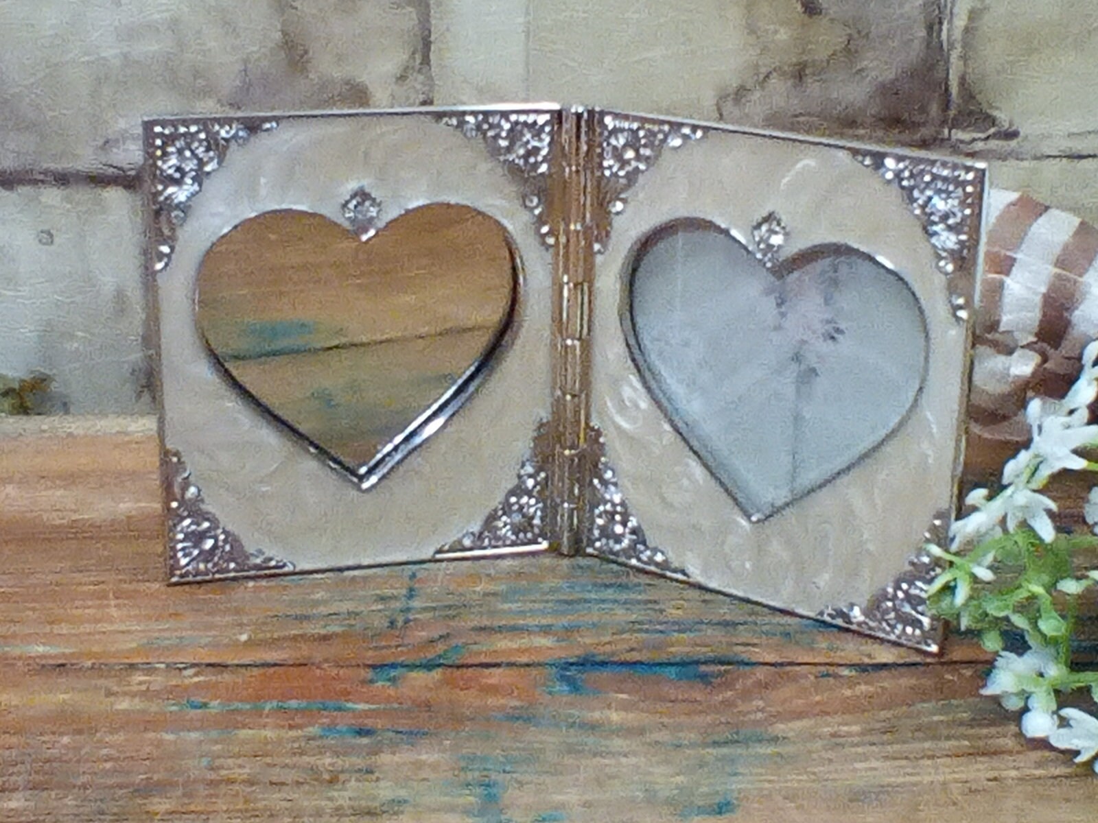Vintage Small Picture Frame Heart Frame with Matching Heart Etsy