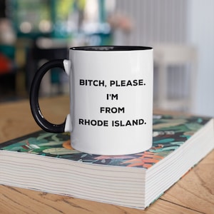 Perra por favor soy de Rhode Island Taza de café / taza {BP040}