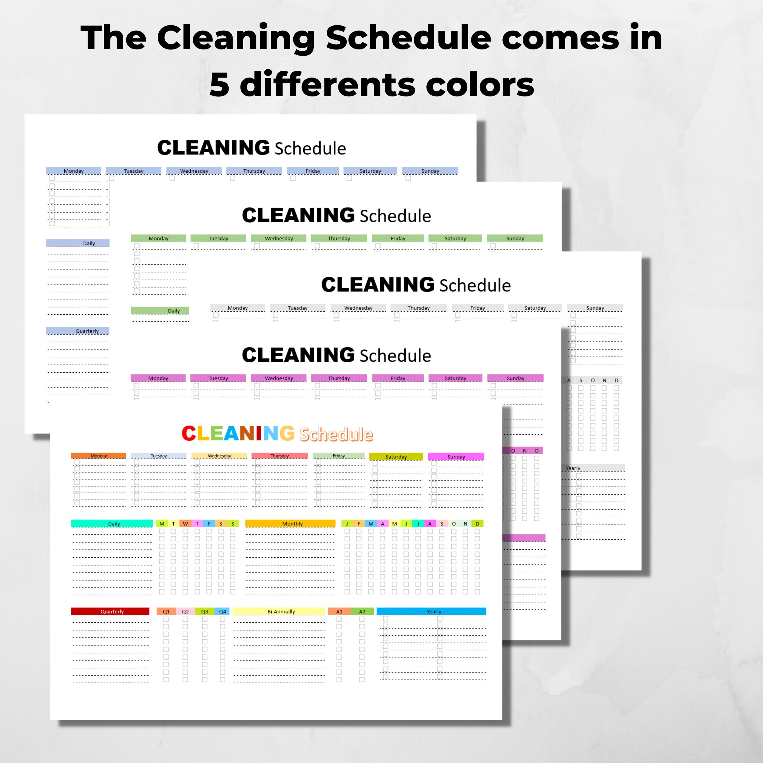 EDITABLE Cleaning Schedule Planner Word Fillable Printable Cleaning ...