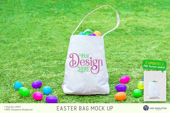 Easter Mockup Bag Tote For Egg Hunt