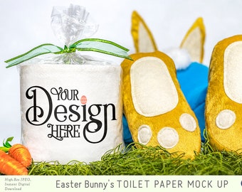 Easter Bunny's Toilet Paper mock up, styled photo