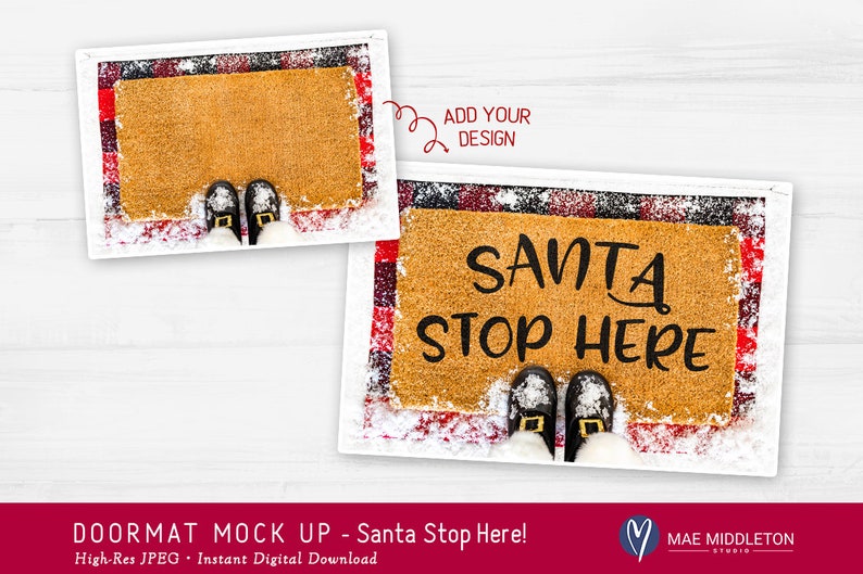 Download Coir doormat mockup for Christmas styled photo | Etsy