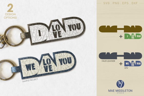 Download Love You Dad Template For Faux Leather Keychain Etsy