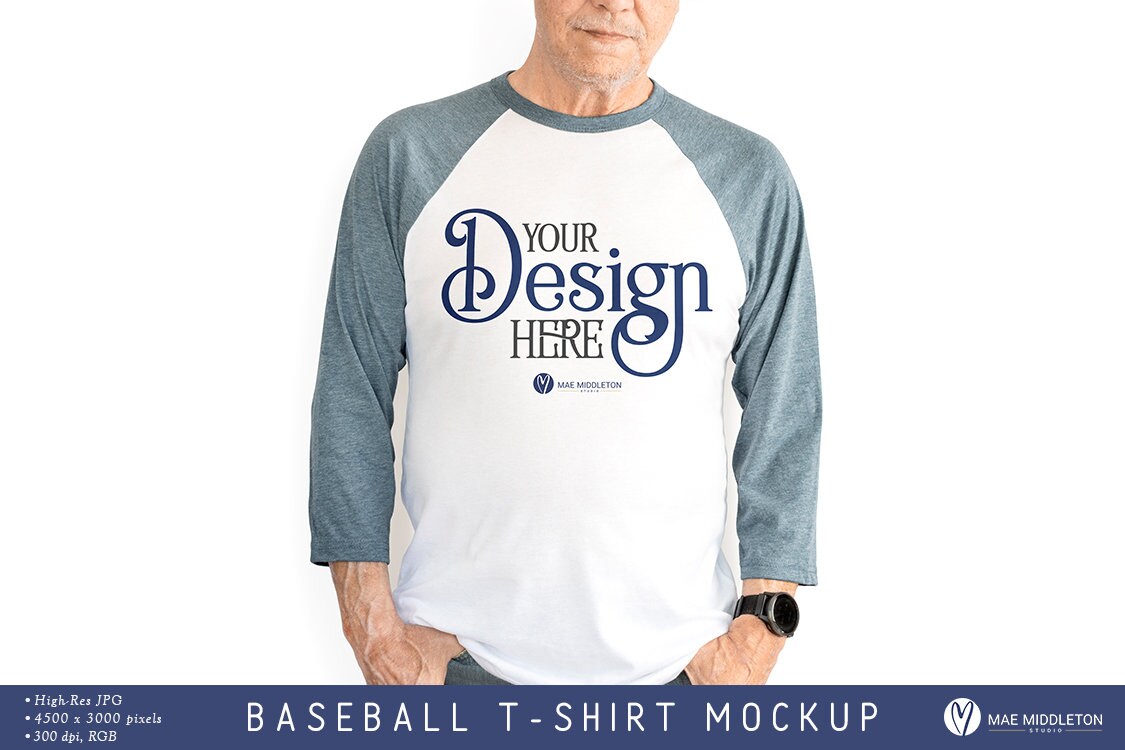 Raglan Baseball T Shirt Mockup | Bella Canvas Styled photo, Male Shirt Mockup, Grandpa Mock-up